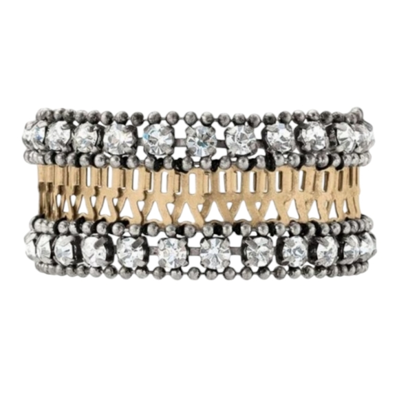 Stella & Dot Portia Gold Silver Rhinestone Bracelet Retired - Picture 1 of 16